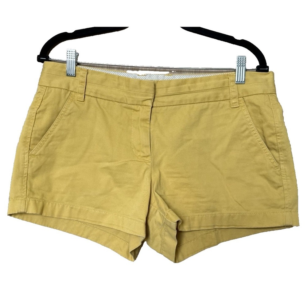 J. Crew Women's Broken-In Chino Shorts Dark Yellow Size 6 100% Cotton Preppy